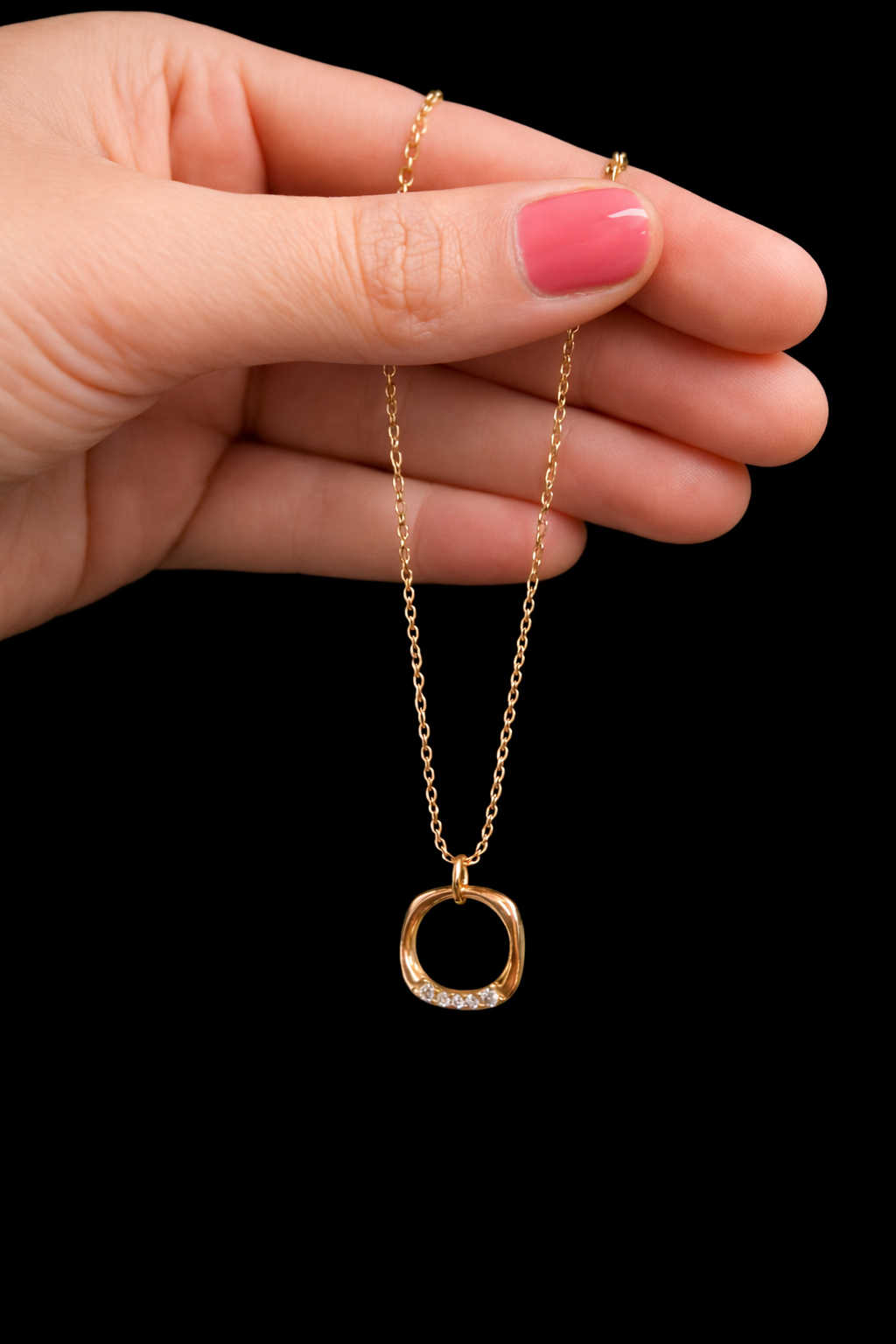 Orbit Square Pendant Necklace