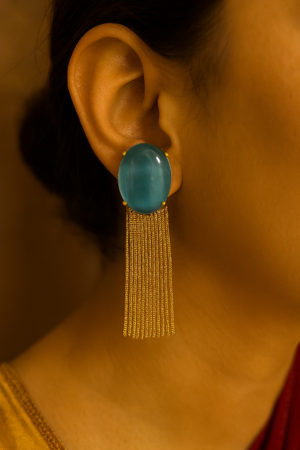 Swarna Tassel Glow- Blue