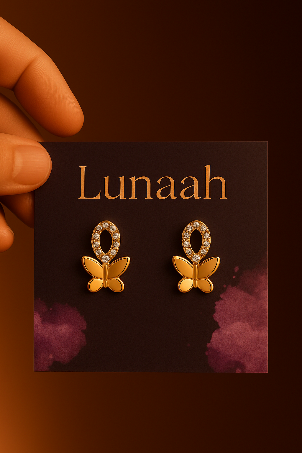 🦋 Butterfly Halo Huggie Earrings