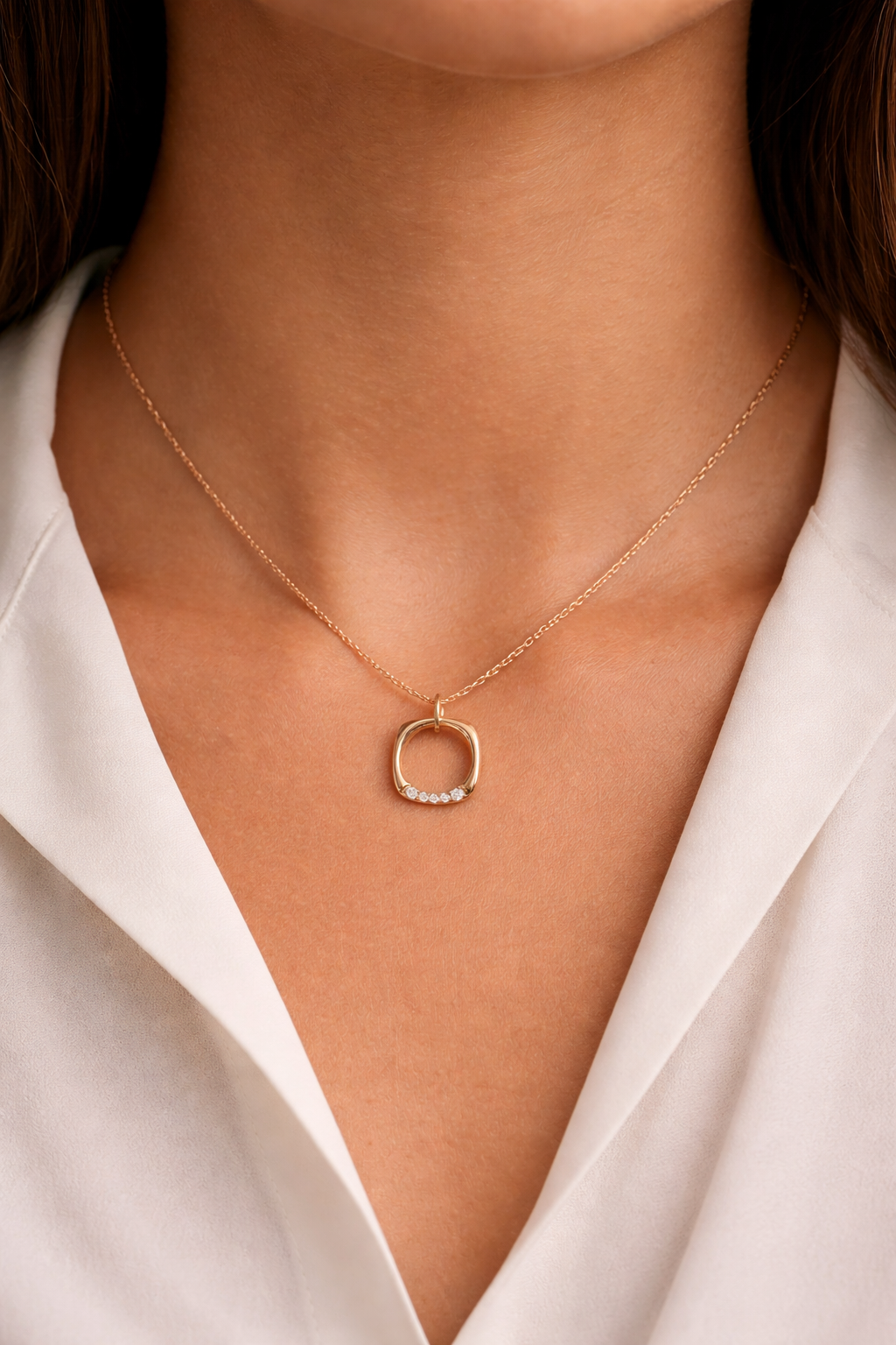 Orbit Square Pendant Necklace
