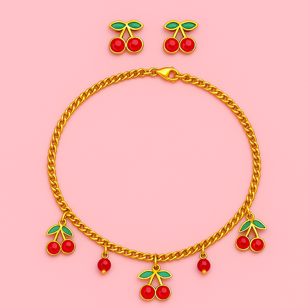 🍒 Cherry Charm Kids Combo Set