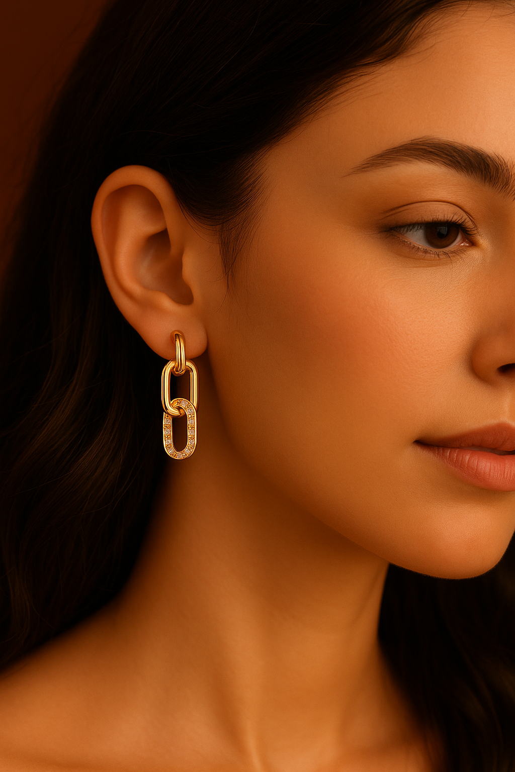 Linked Spark Drop Earrings