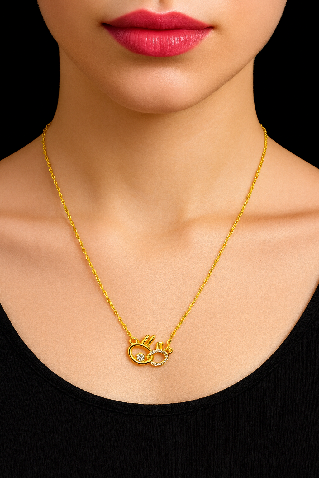 Infinity Bunny Charm Necklace