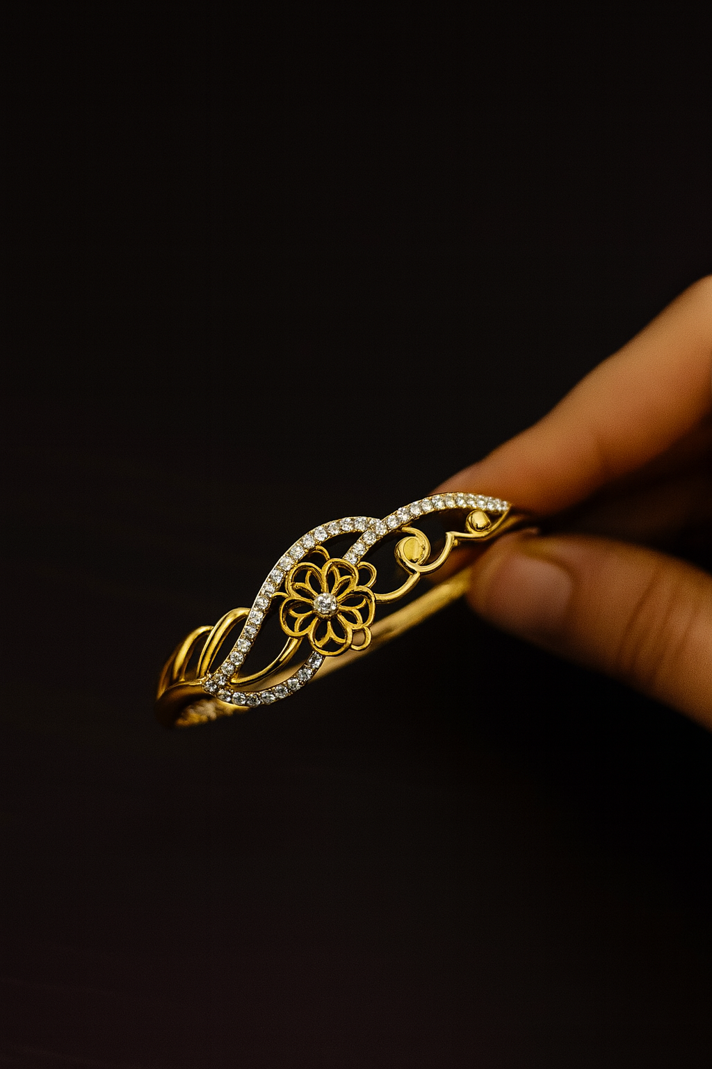 Floral Motif Kada Bangle