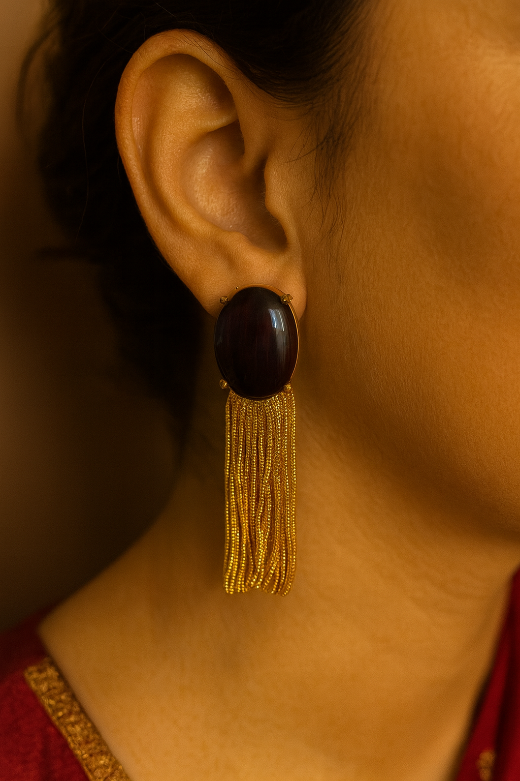 Swarna Tassel Glow - Burgundy