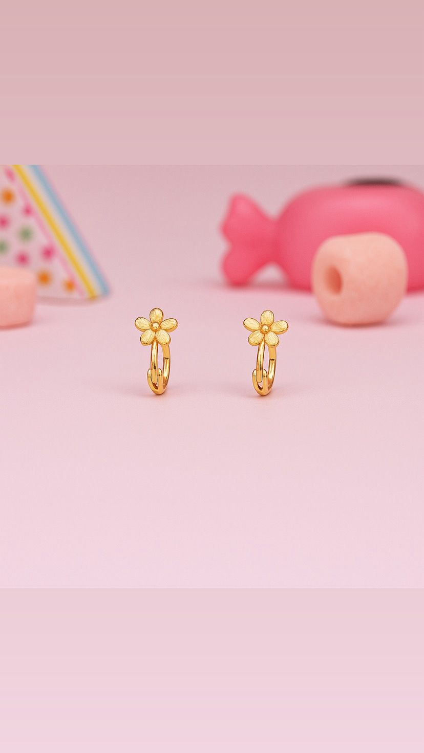 Gold Flower Earrings