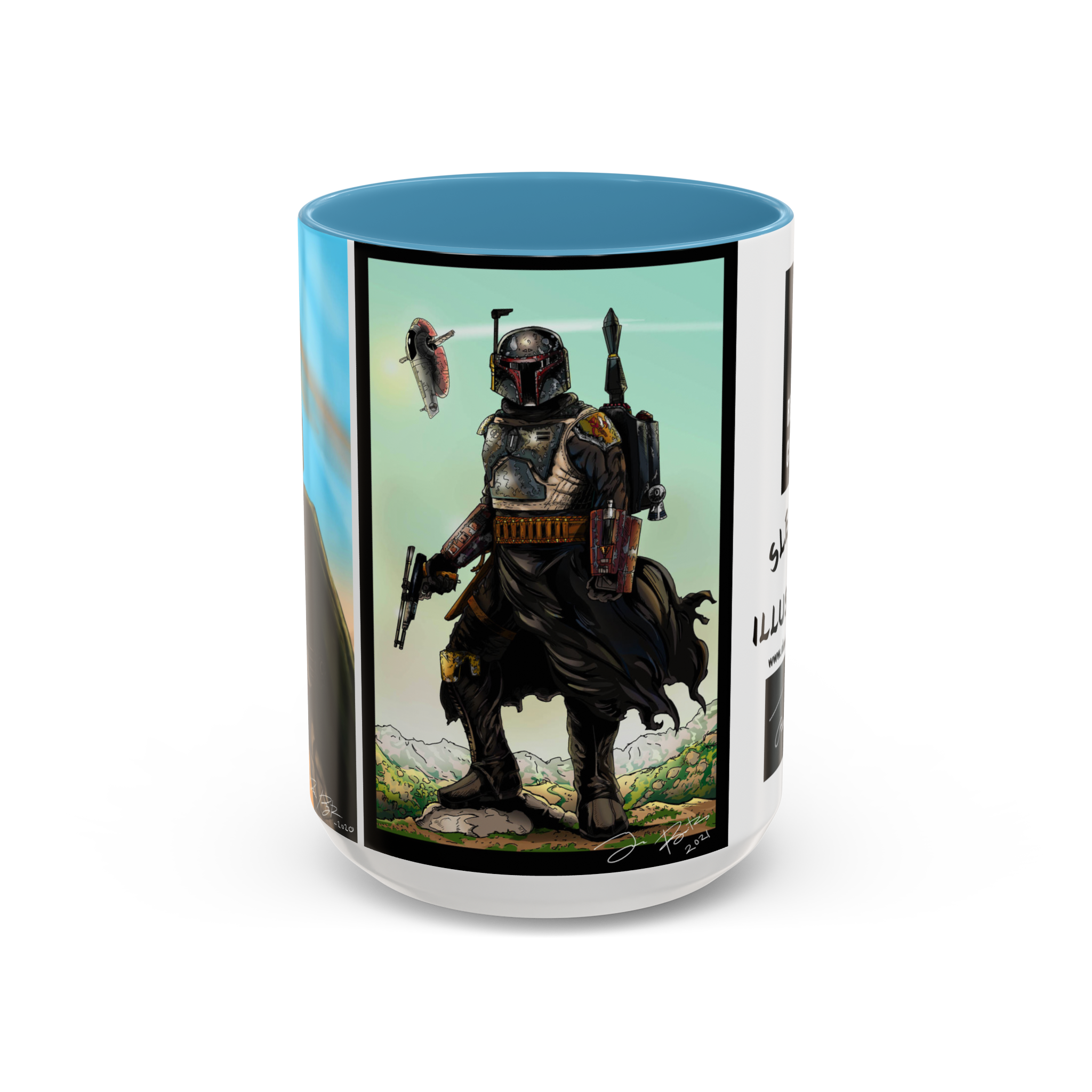 Sleepless Illustrator Multiple Character 15oz Mug