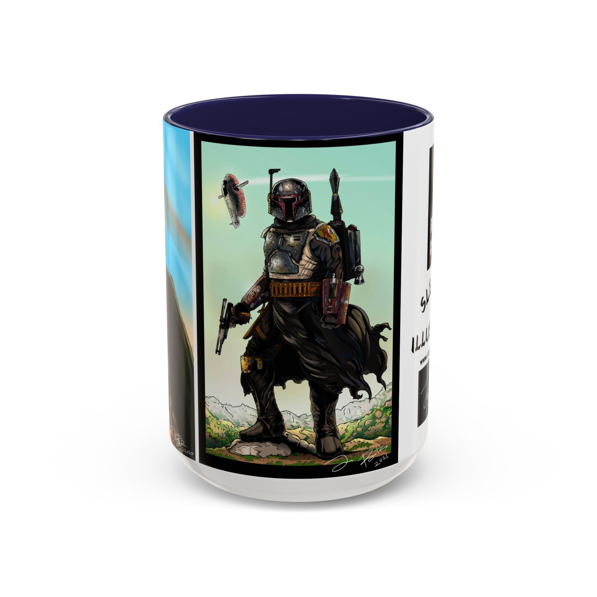 Sleepless Illustrator Multiple Character 15oz Mug