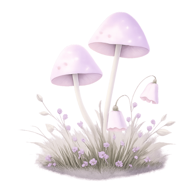 Free Lavender Mushroom Clipart