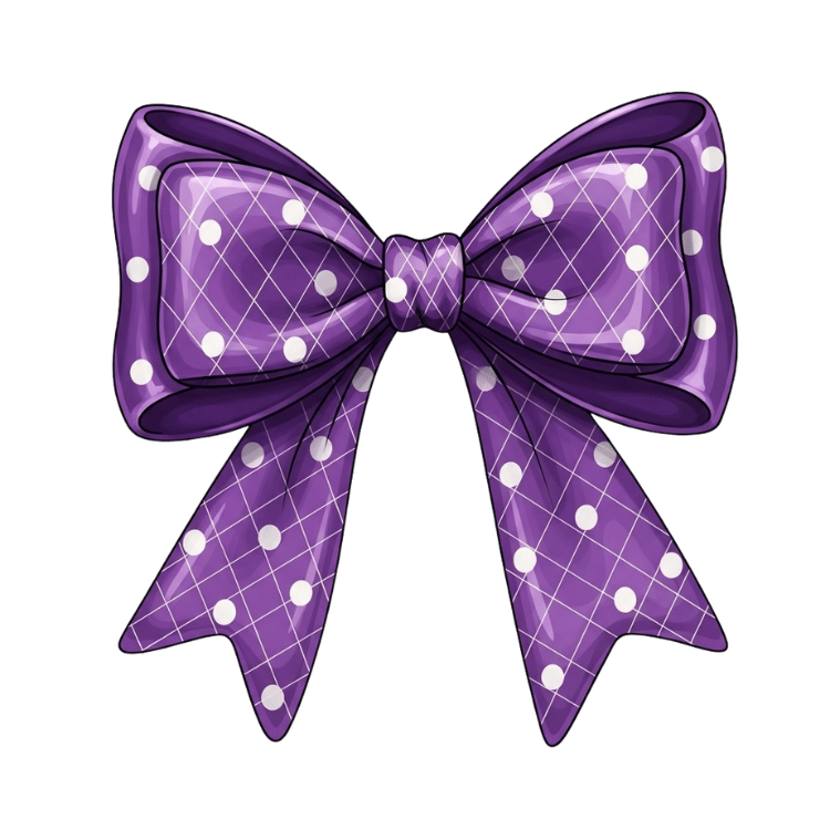 Free Purple Polka Dot Bow Clipart