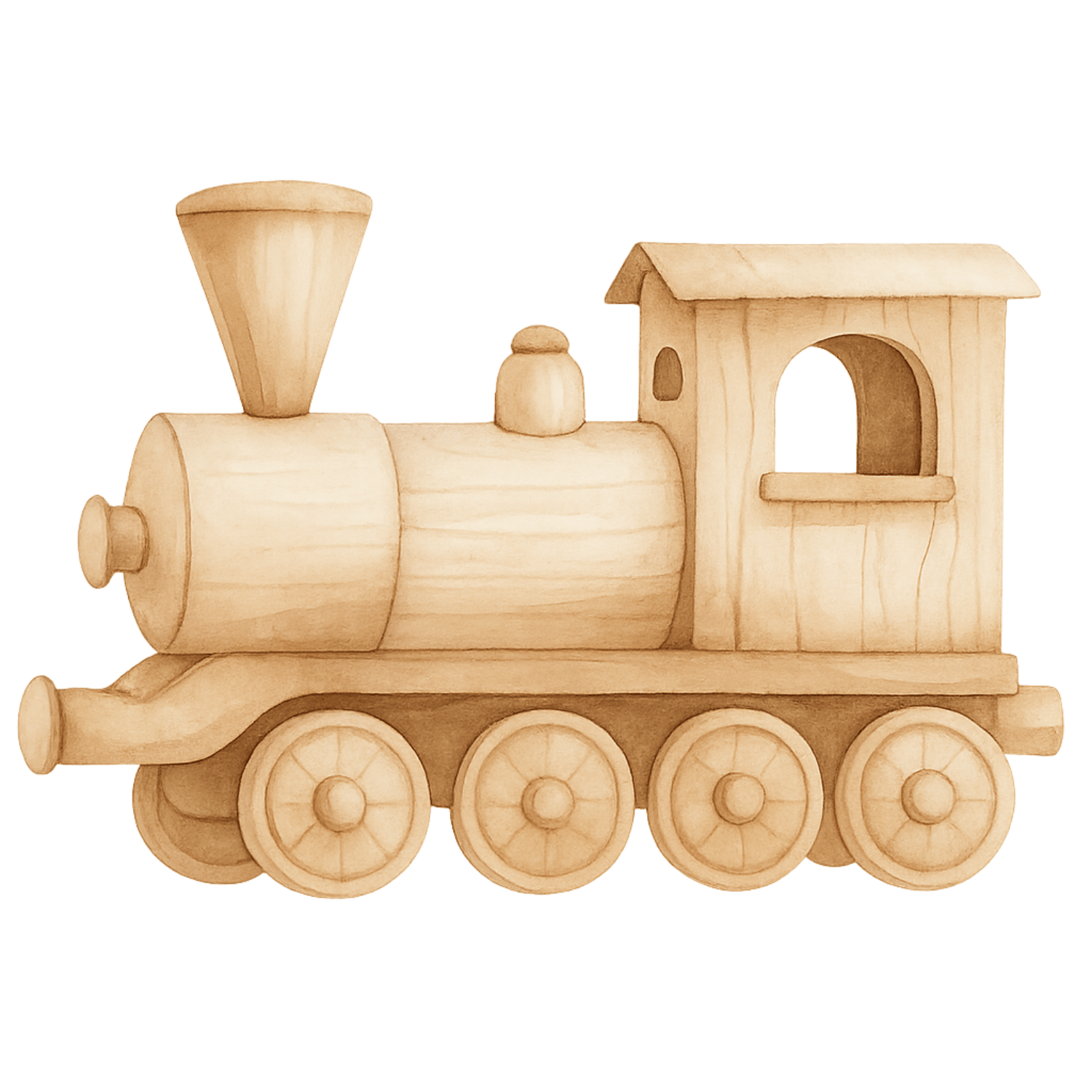 Free Neutral Wooden Toy Train Clipart