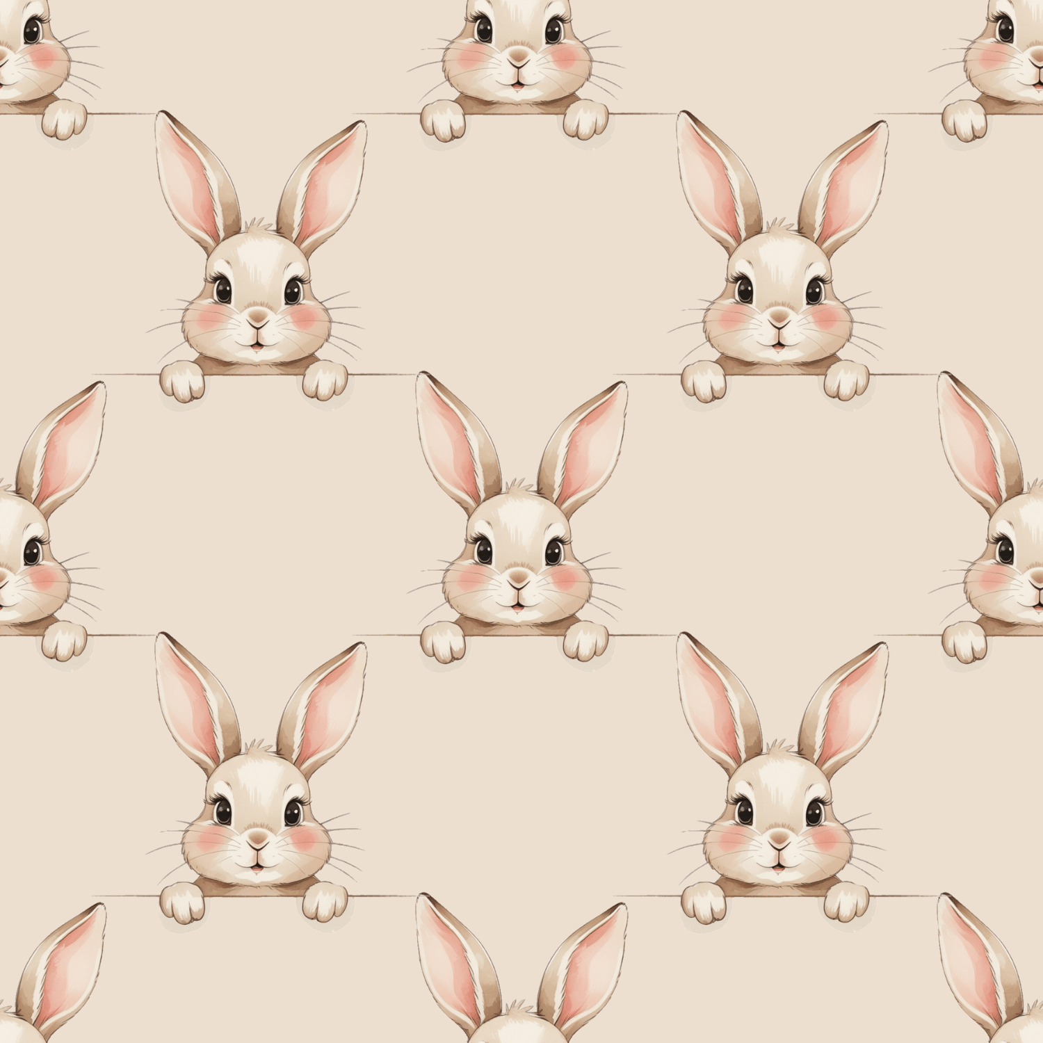 Free Bunny Face Seamless Pattern