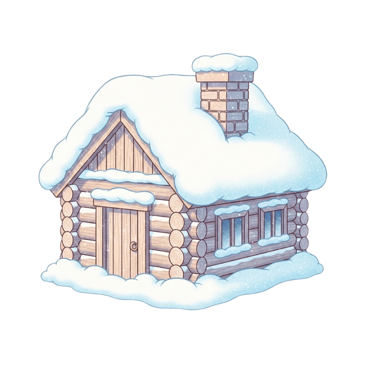 Free Snowy Log Cabin Clipart