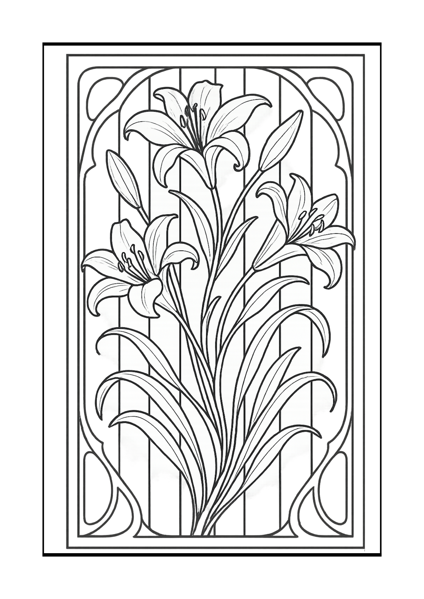 Free Elegant Flower Coloring Pages Set (PDF, 300 DPI)