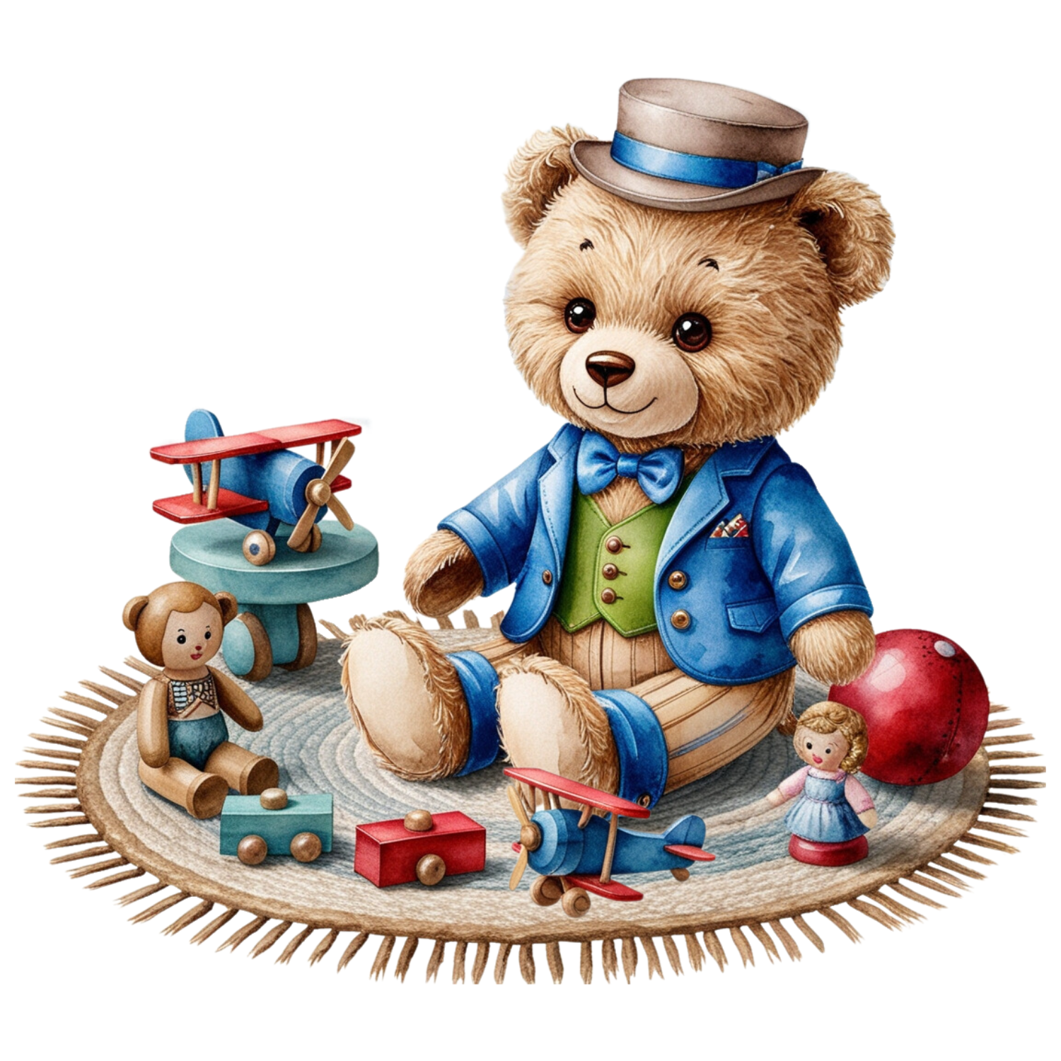 Free Teddy Bear on Play Mat Clipart (PNG) – Dapper Bear