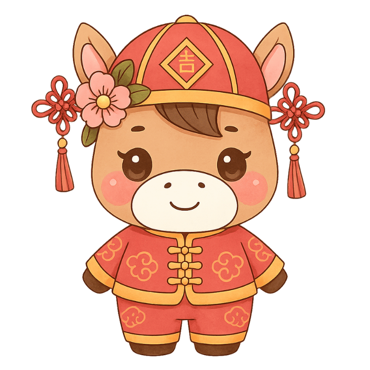 Free Cute Chinese New Year Horse Clipart