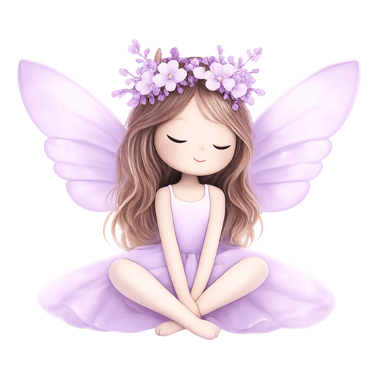 Free Cute Lavender Fairy Girl Clipart