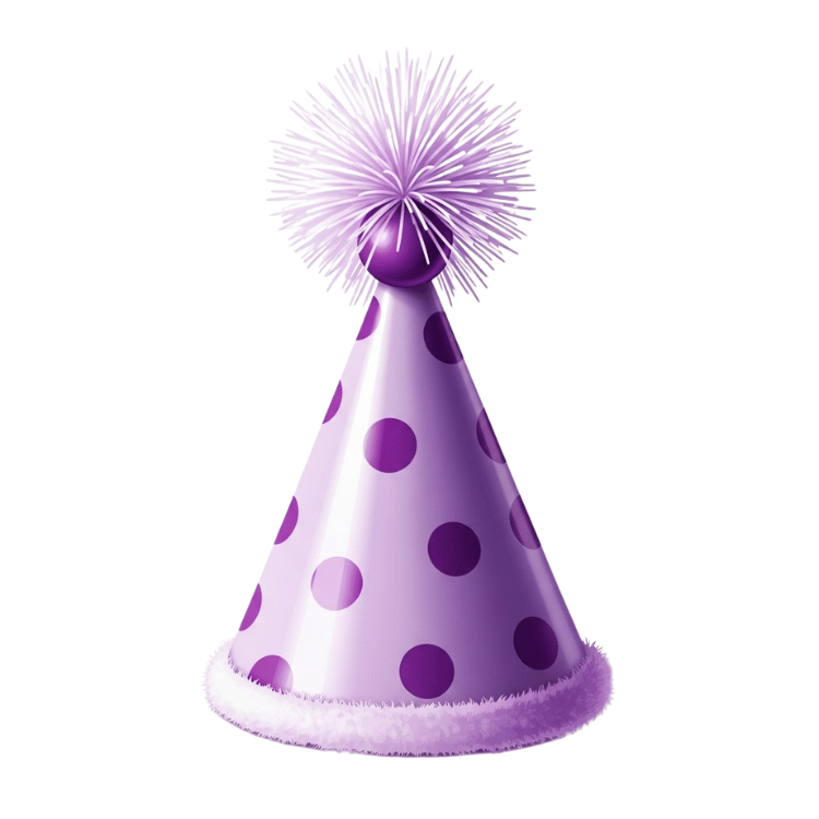 Free Purple Polka Dot Party Hat Clipart