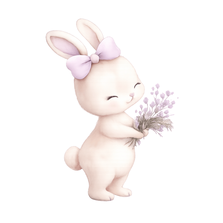 Free Cute Lavender Bunny Clipart