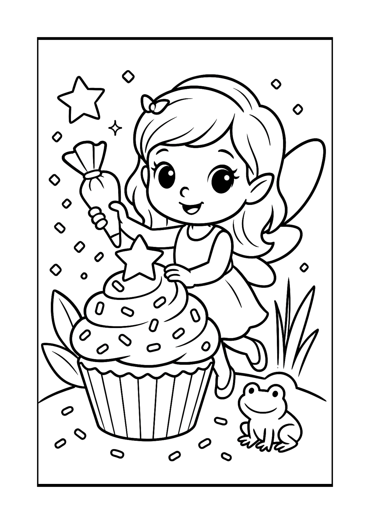 Free Cute Fairy Coloring Pages Set (PDF, 300 DPI)