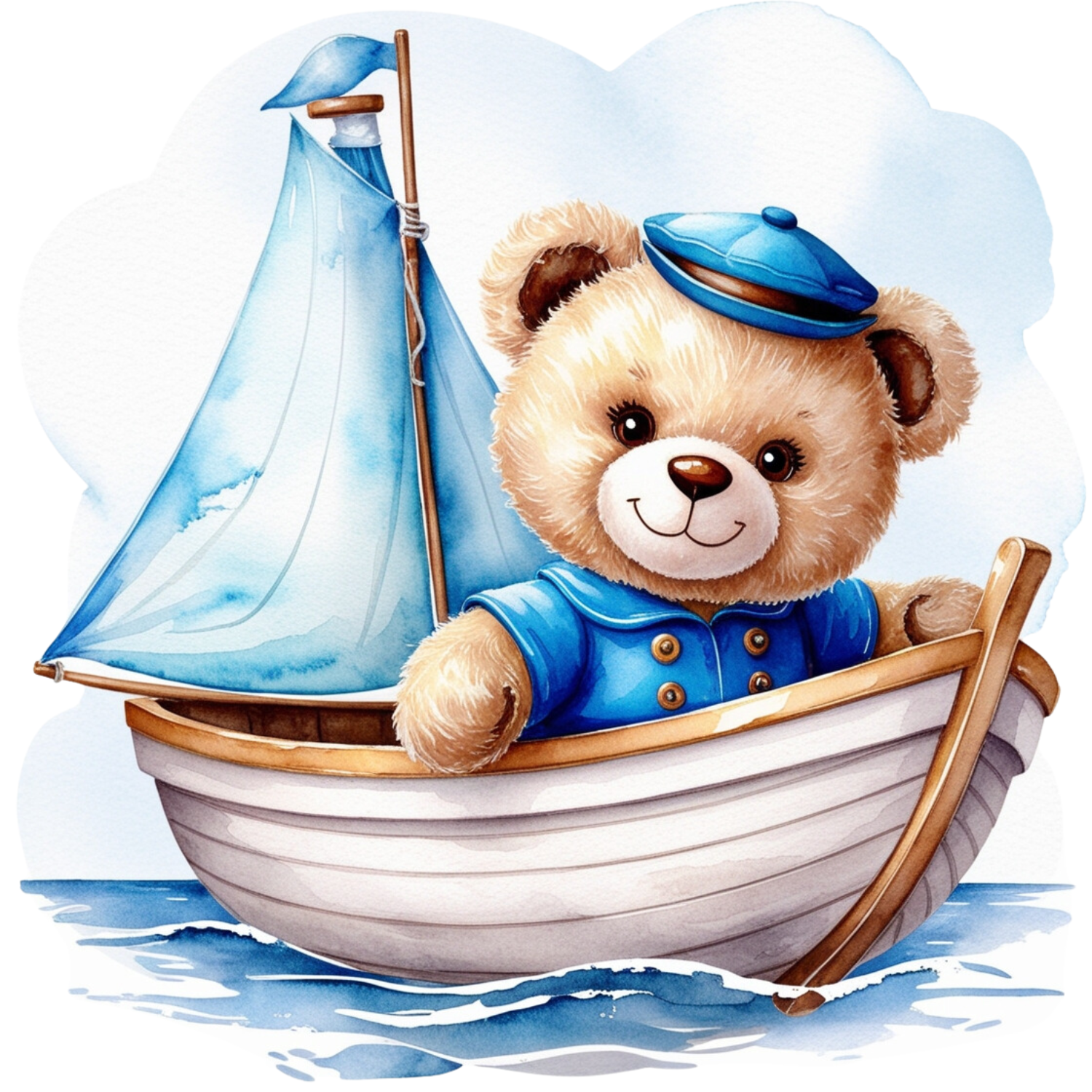 Sailor Bear in Little Boat