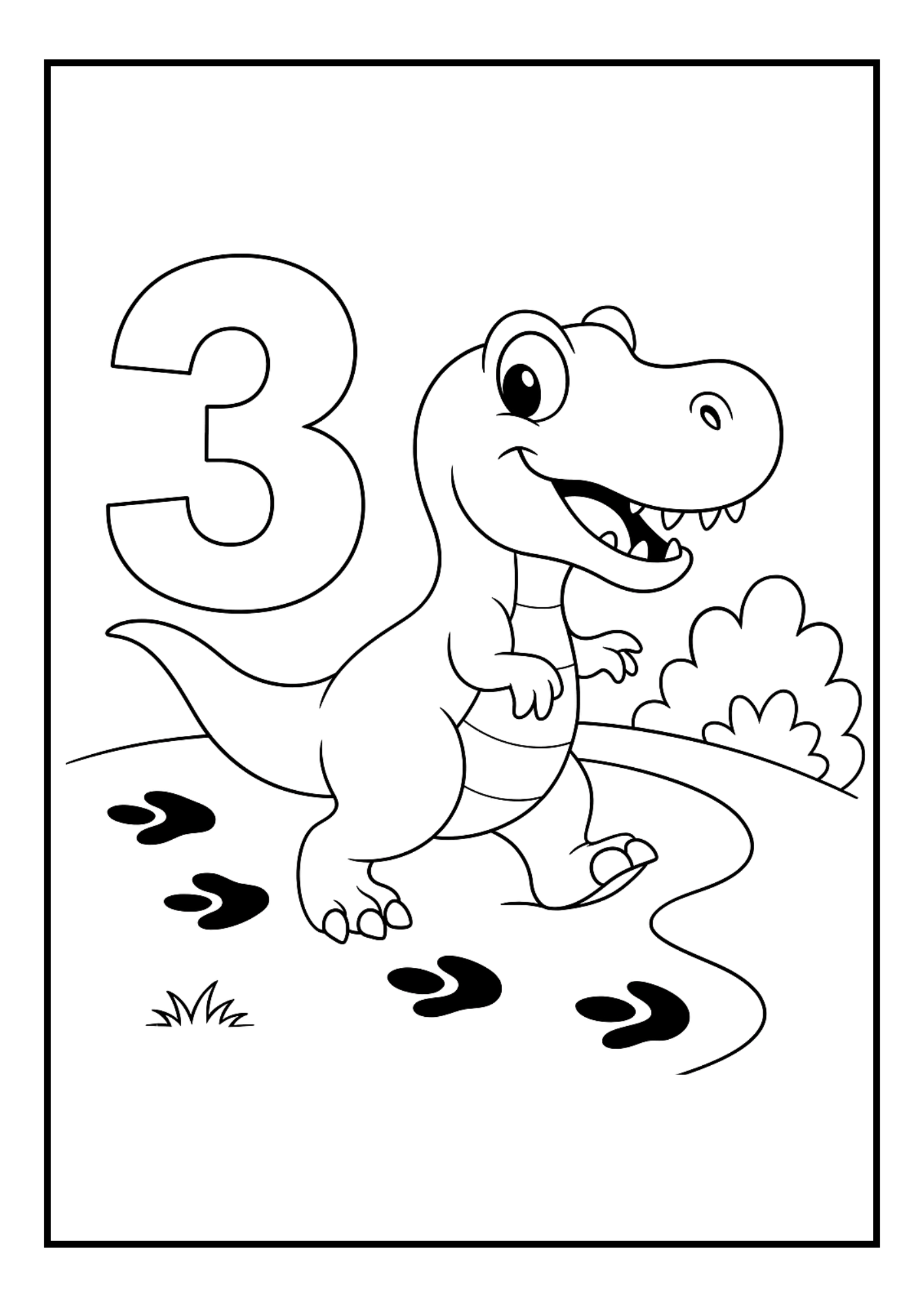 Free Dinosaur Numbers Coloring Pages 1–10 (PDF, 300 DPI)