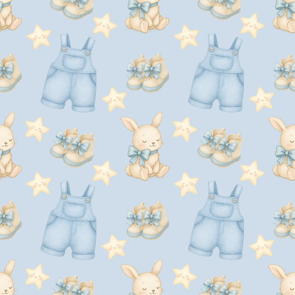 Free Baby Bunny Boy Seamless Pattern in Blue