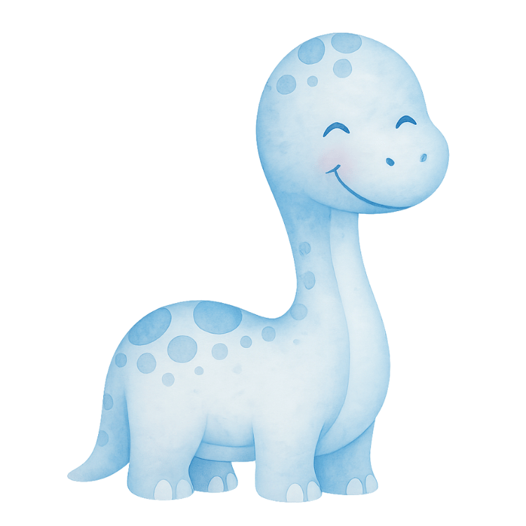 Free Blue Watercolor Baby Dinosaur Clipart