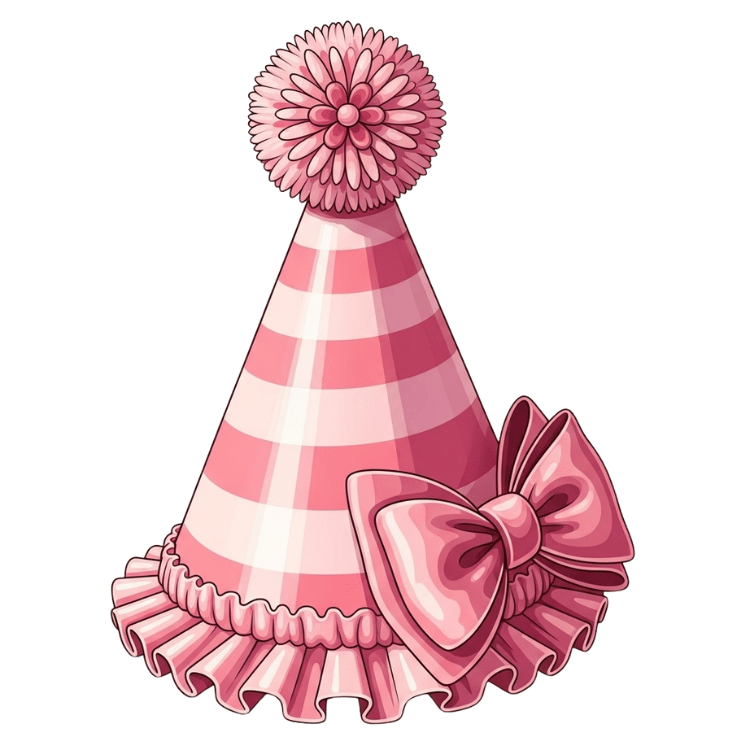 Free Pink Birthday Party Hat Clipart