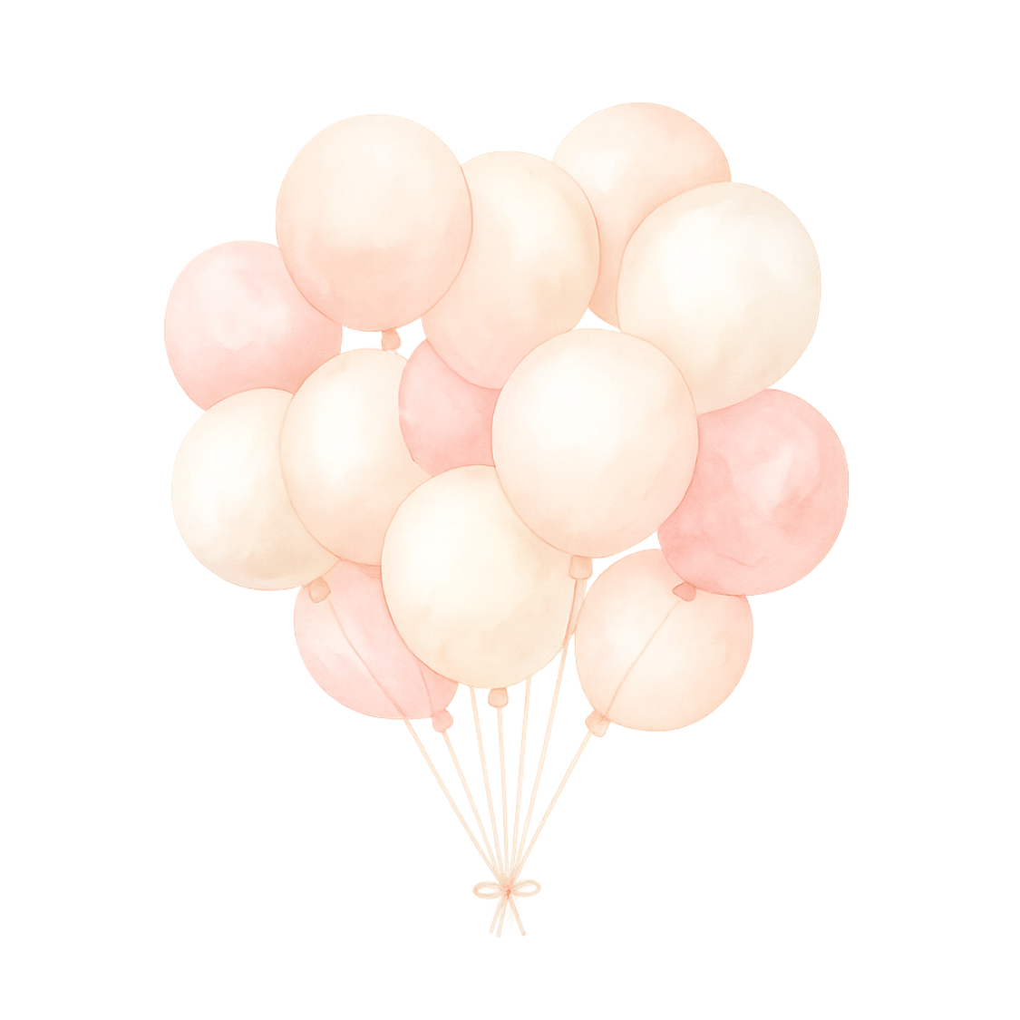 Free Pastel Balloons Clipart – Blush Watercolor Bouquet