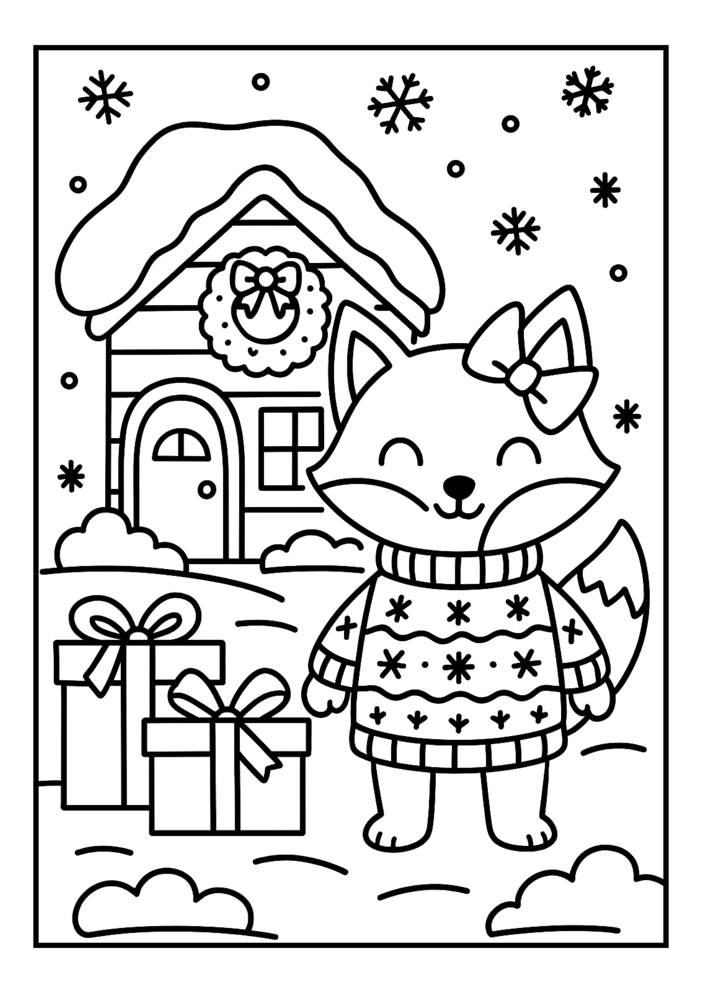 Free Ugly Christmas Sweater Coloring Pages Set (PDF/PNG, 300 DPI)