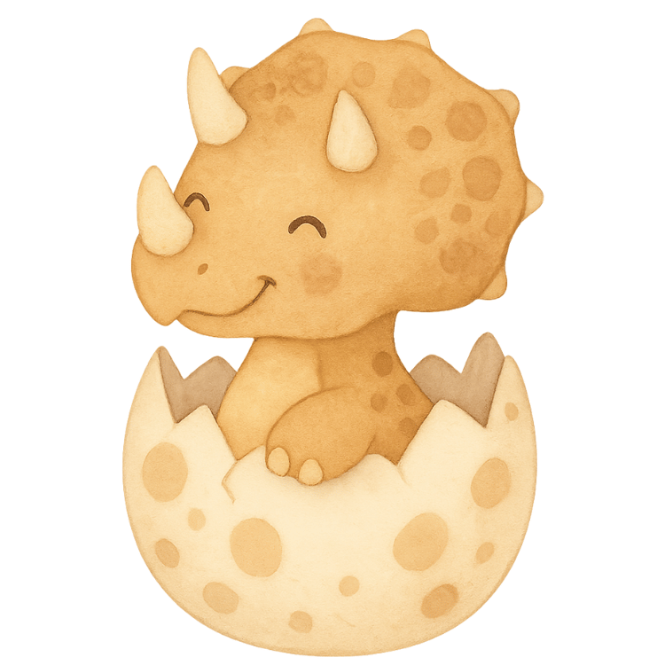 Free Cute Baby Triceratops Hatching Clipart