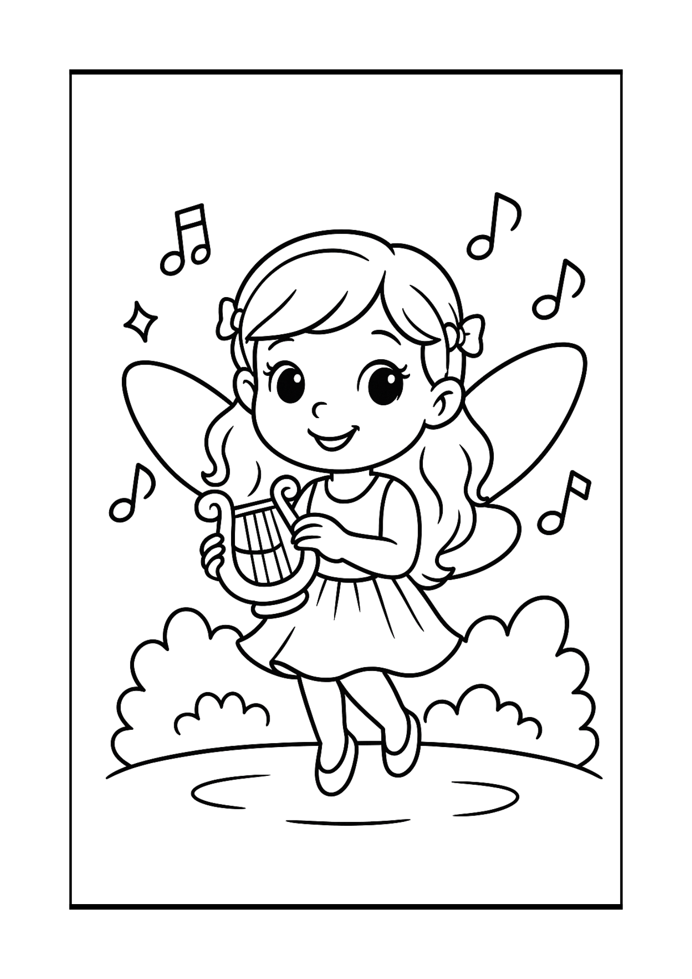 Free Cute Fairy Coloring Pages Set (PDF, 300 DPI)