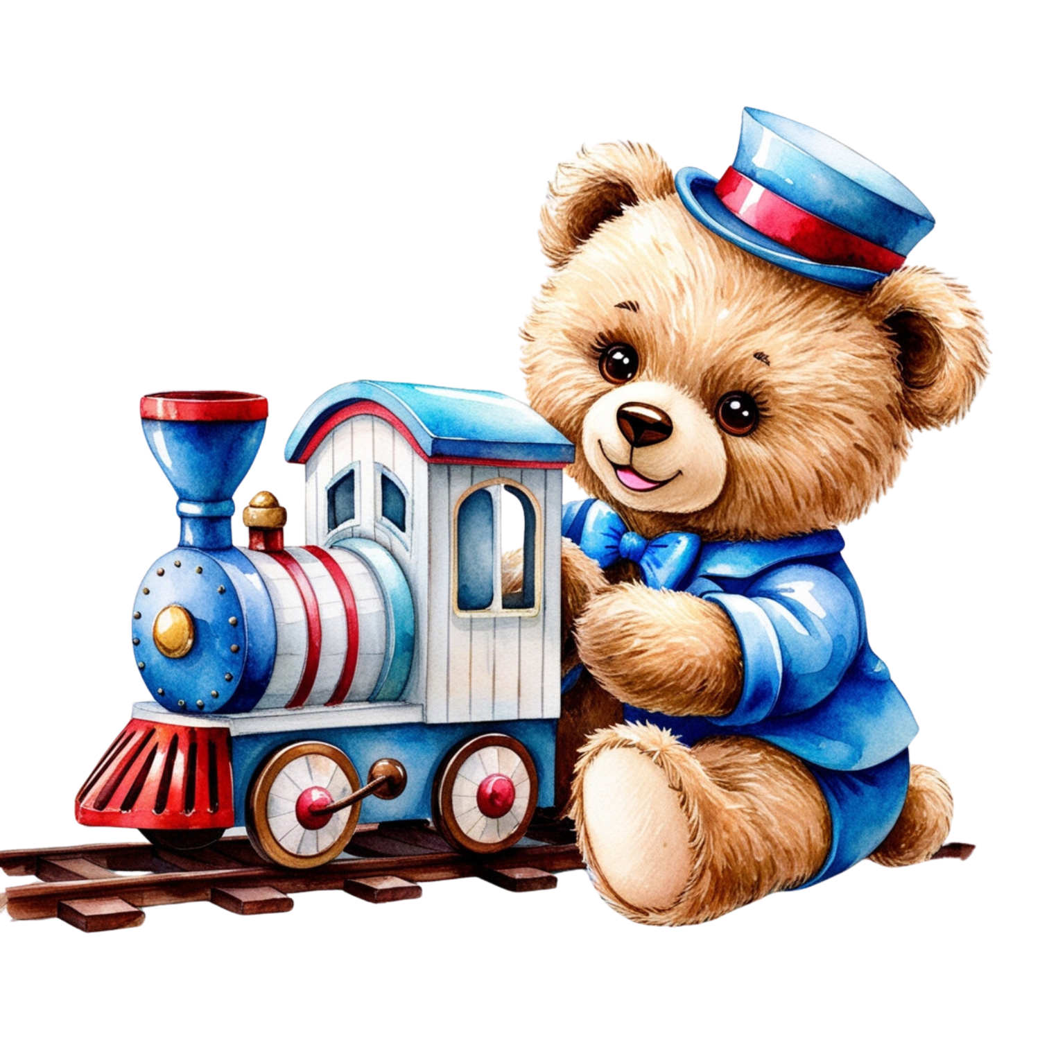 Dapper Bear with Toy Train