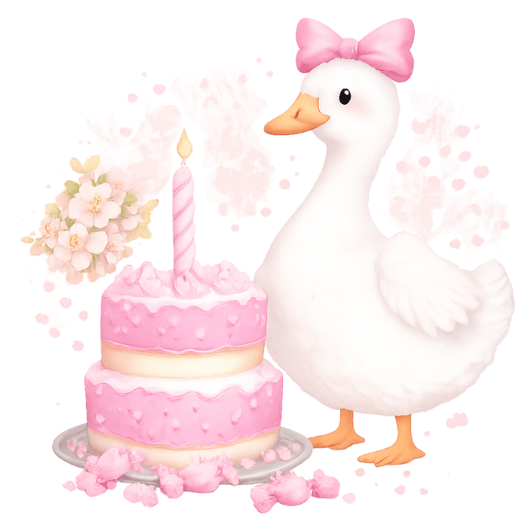 Free Pink Goose Baby Shower Cake Clipart