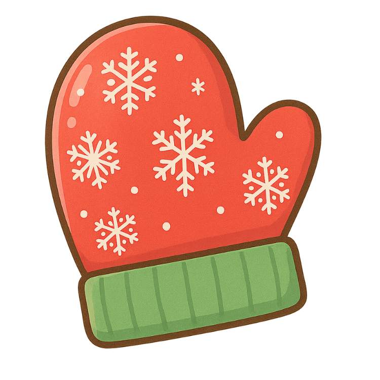 Free Cute Christmas Mitten Clipart