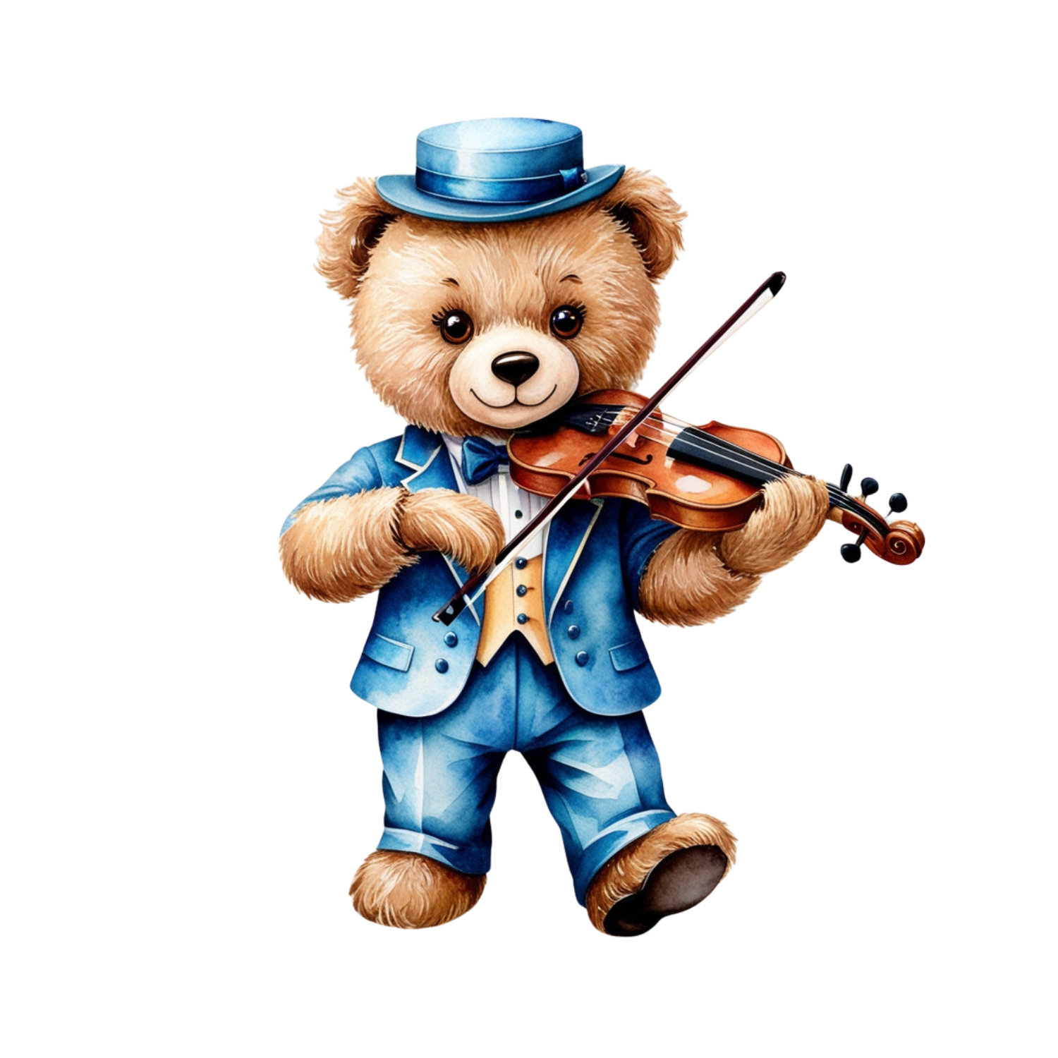 Free Teddy Bear Playing Violin Clipart (PNG) – Dapper Bear