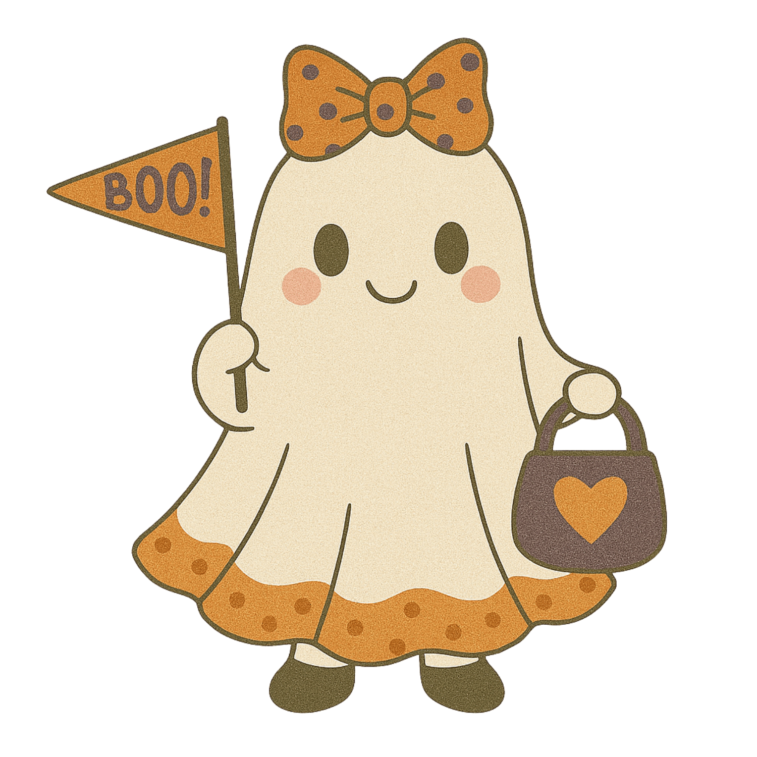 Boo Flag Ghost Girl Clipart (PNG, 300 DPI)