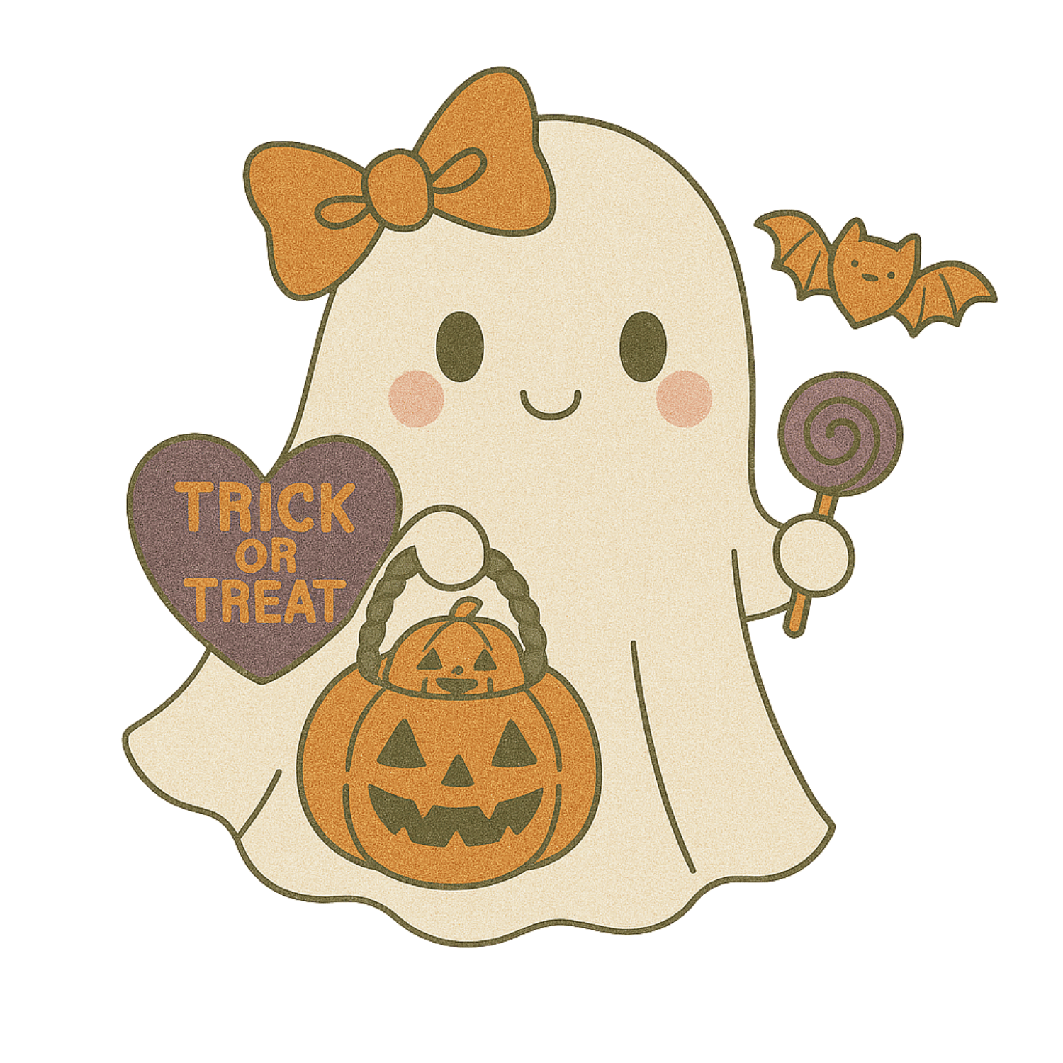 Trick-or-Treat Ghost Girl Clipart (PNG, 300 DPI)