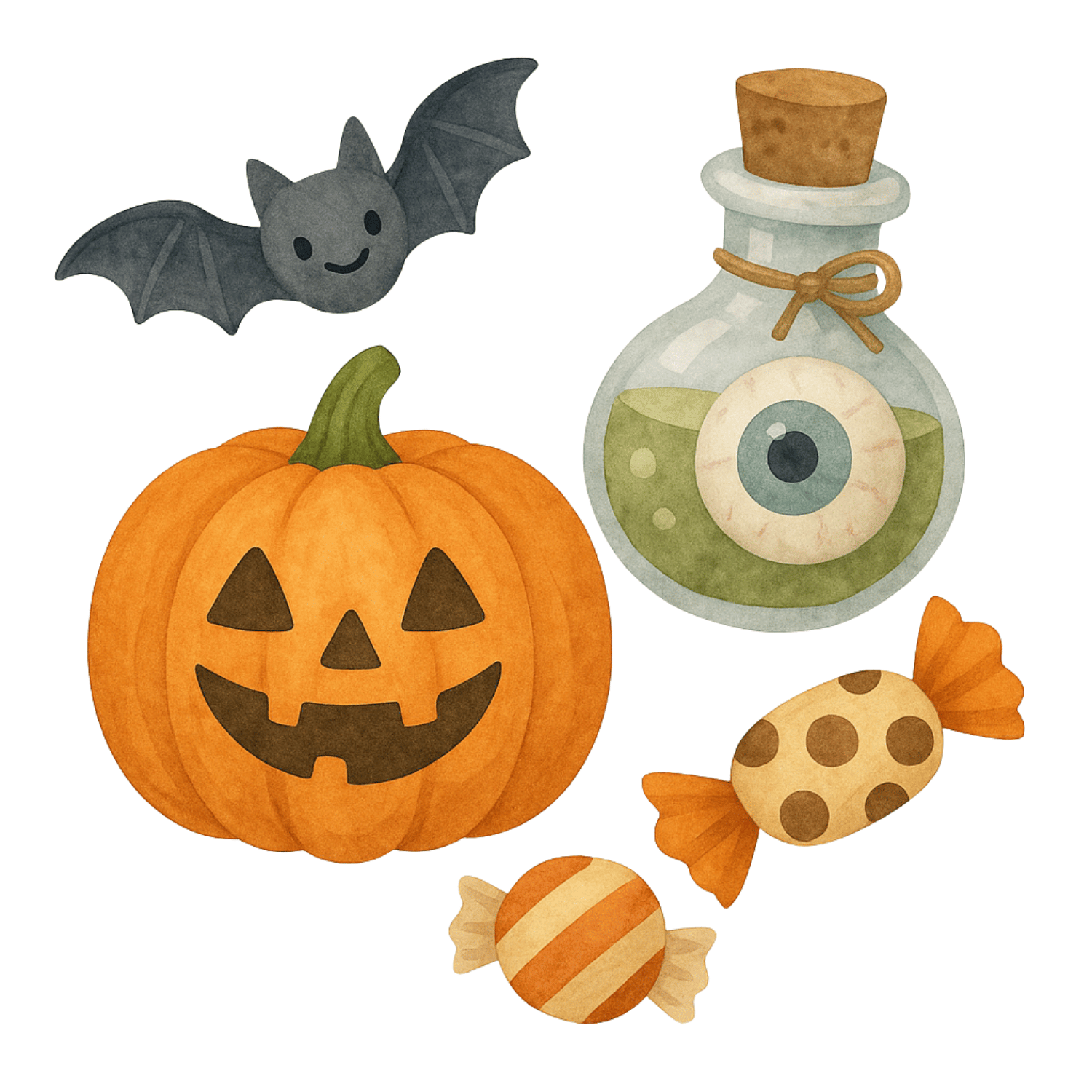 Free Cute Halloween Candy & Potion Clipart (PNG, 300 DPI)