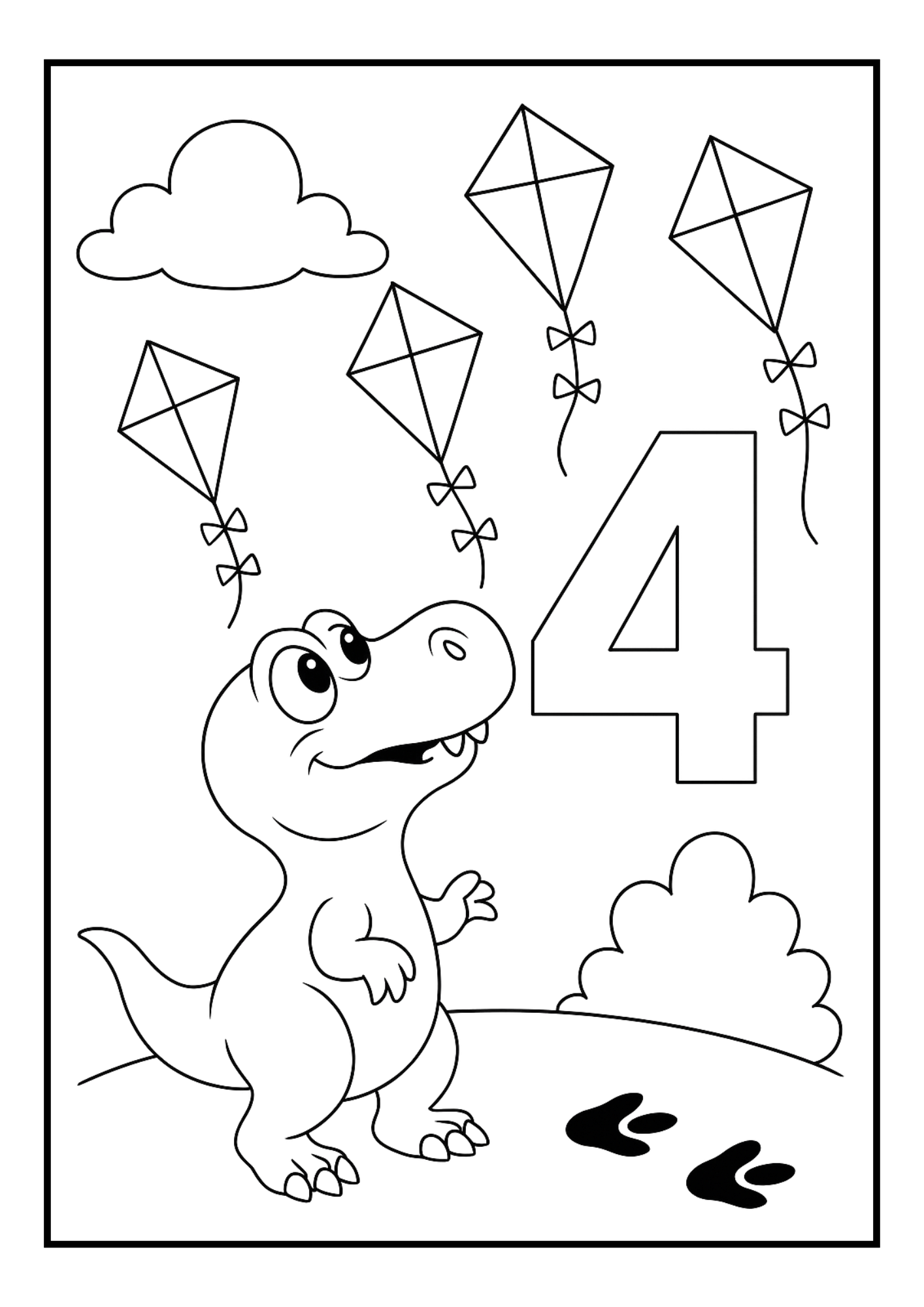 Free Dinosaur Numbers Coloring Pages 1–10 (PDF, 300 DPI)