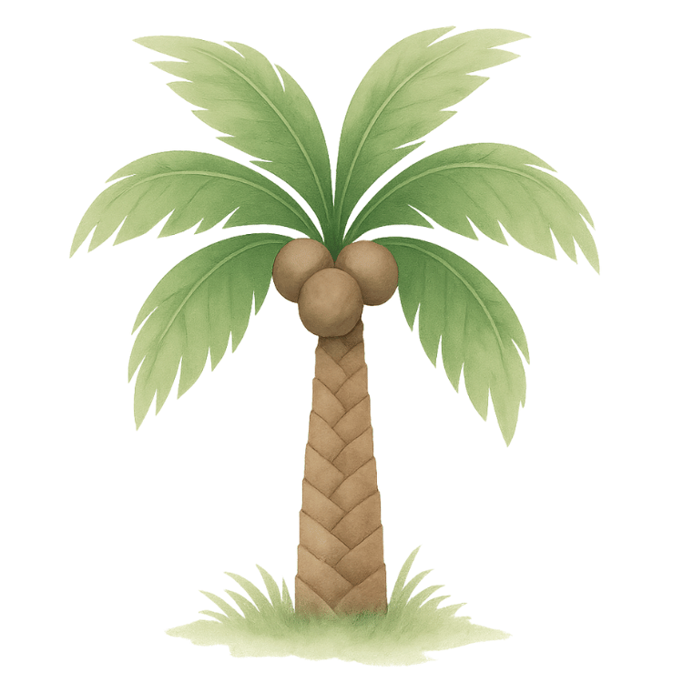 Free Cute Watercolor Palm Tree Clipart