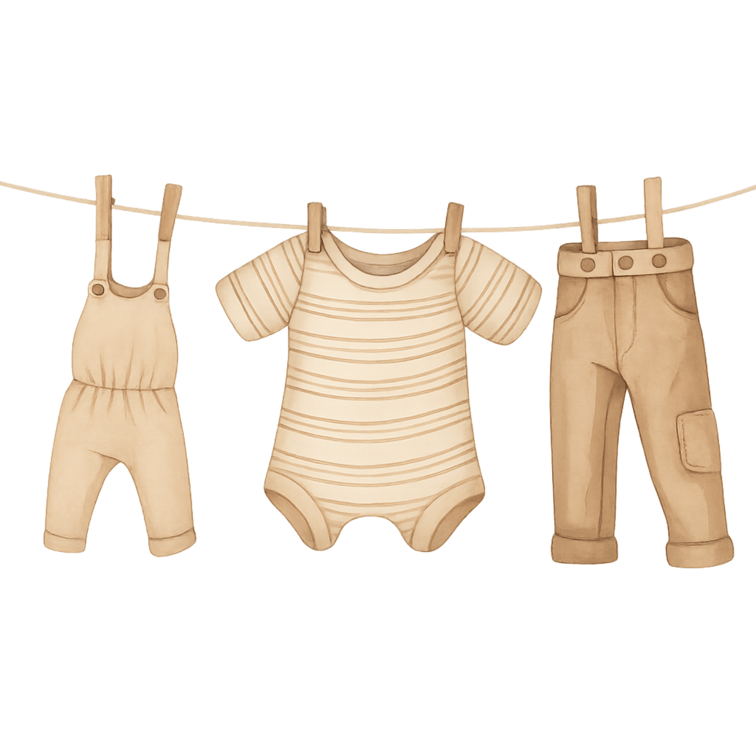 Free Neutral Baby Clothesline Clipart