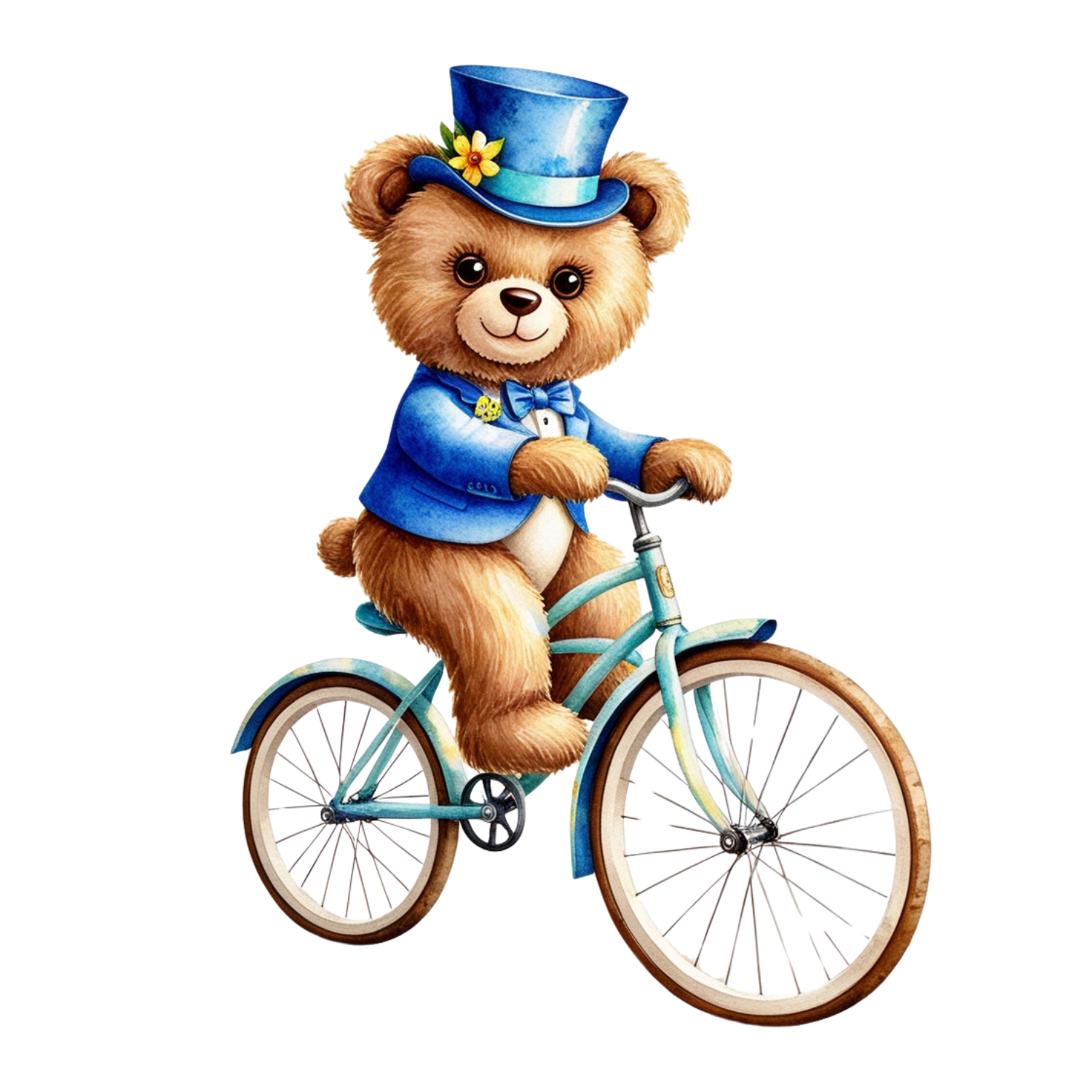 Dapper Bear on Bicycle