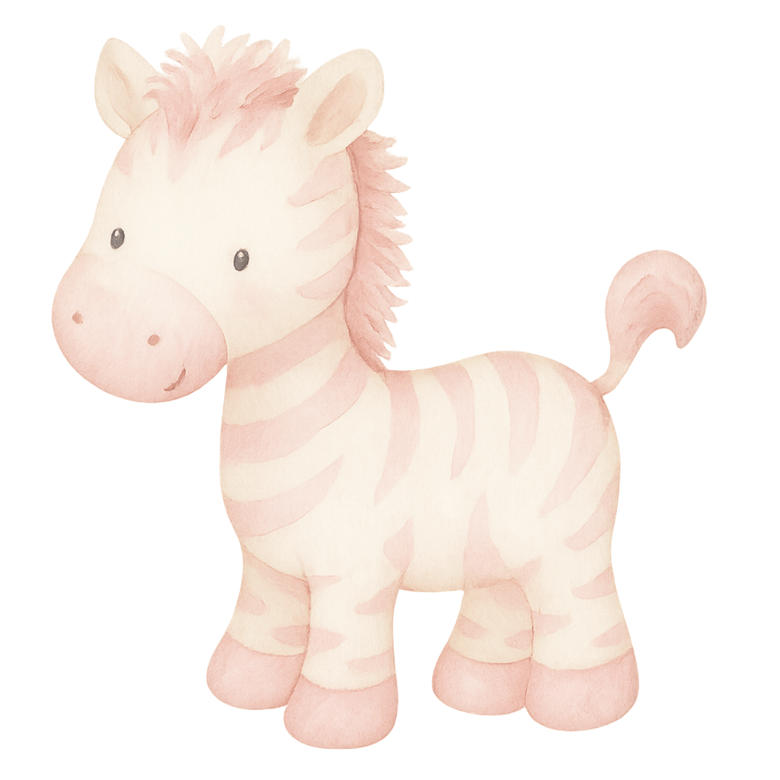 Free Pink Baby Zebra Clipart – Soft Watercolor Safari