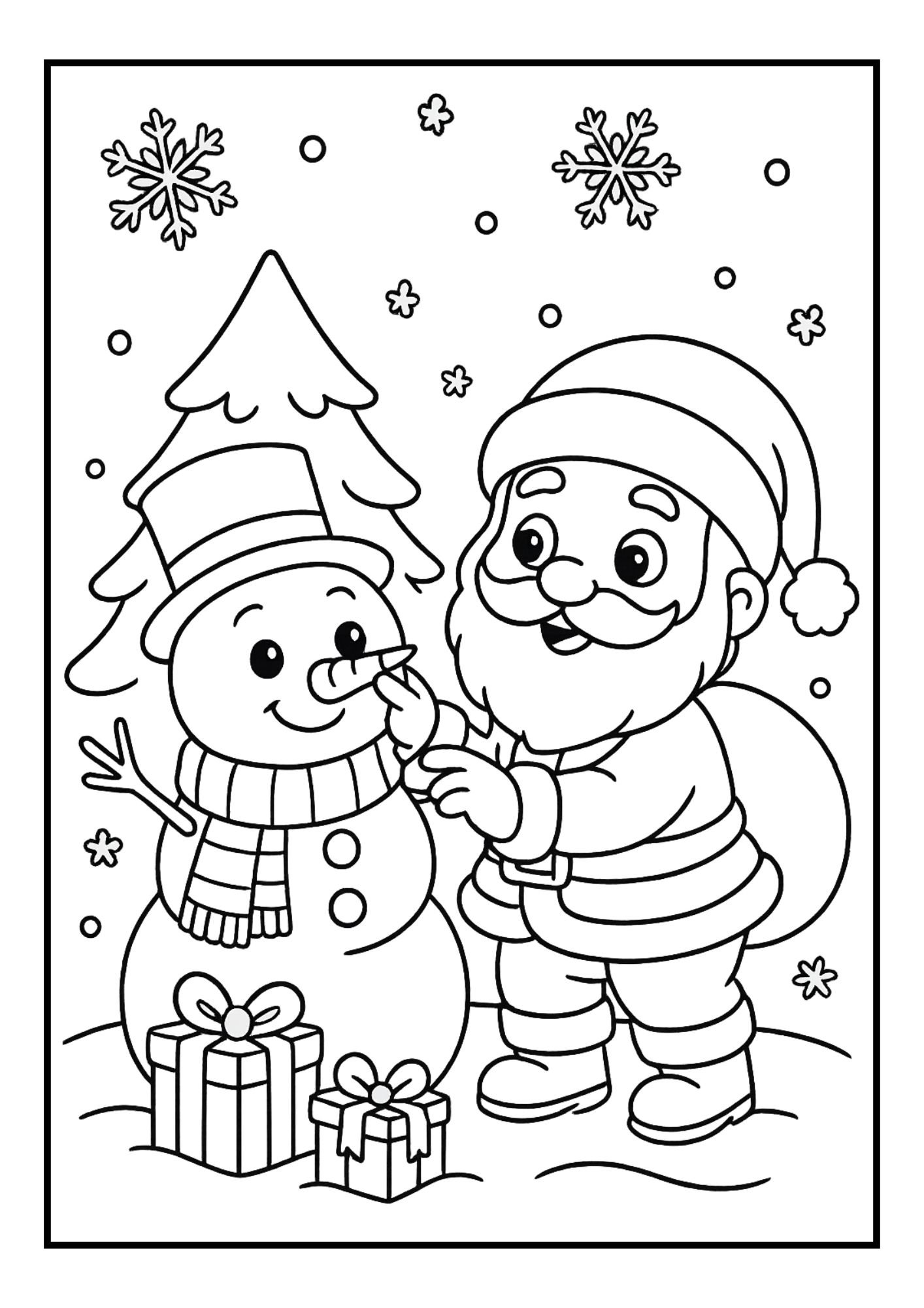 Free Santa Christmas Coloring Pages Set (PDF, 300 DPI)