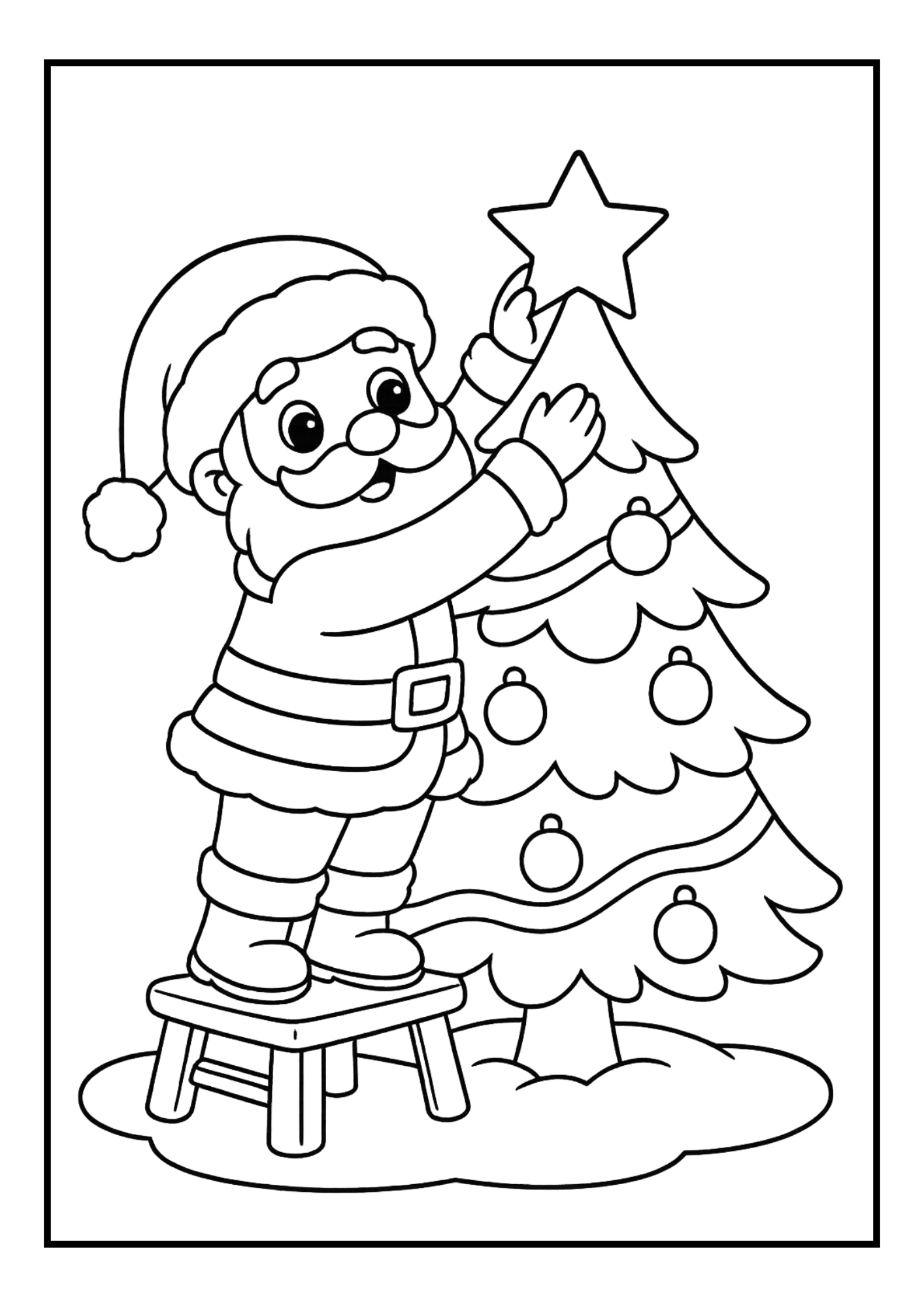 Free Santa Christmas Coloring Pages Set (PDF, 300 DPI)