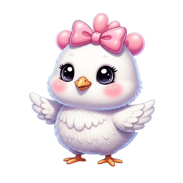 Free Cute Baby Chick Clipart with Pink Bow