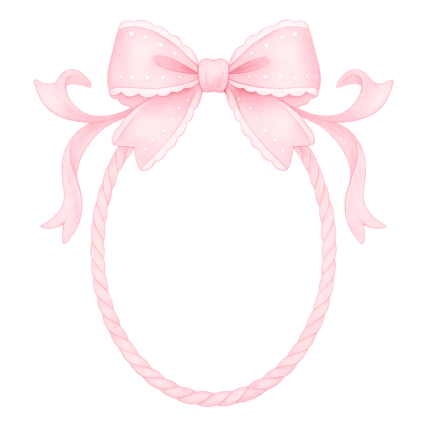 Free Coquette Pink Bow Oval Frame Clipart (PNG, 300 DPI)