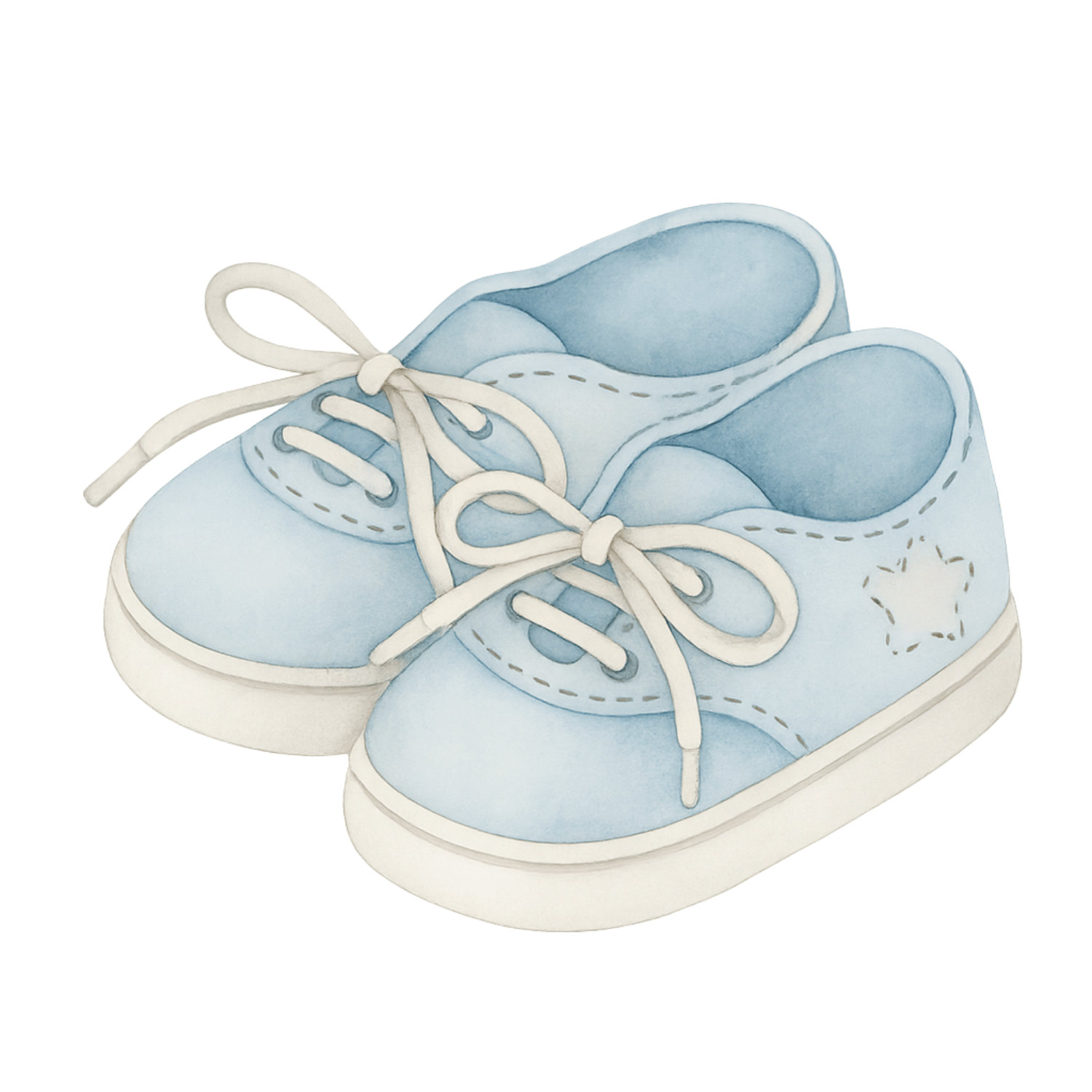 Free Watercolor Baby Shoes Clipart – Blue Lace-Up Booties